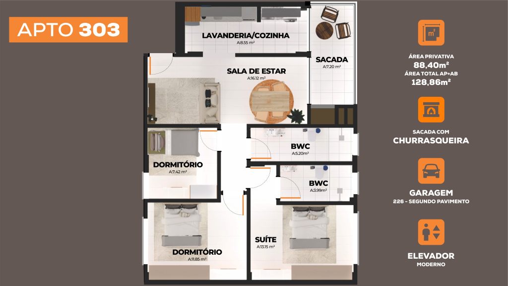 Apartamento 303 – Edifício ELOI PEDRO BREDA
